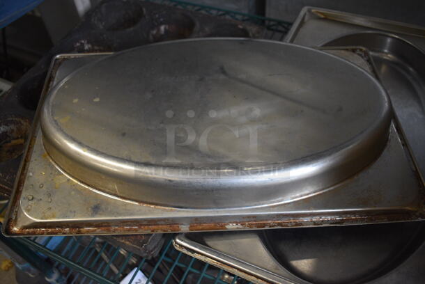 4 Stainless Steel Baking Pans w/ Oval Indent. 13x21x2. 4 Times Your Bid! - Image 3 of 3