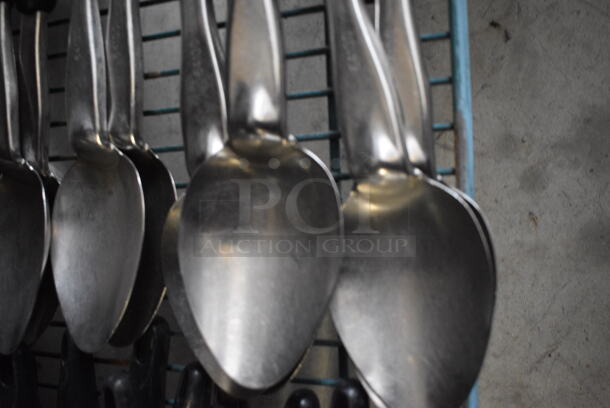 7 Stainless Steel Serving Spoons w/ Black Handle. 14". 7 Times Your Bid! - Image 2 of 4