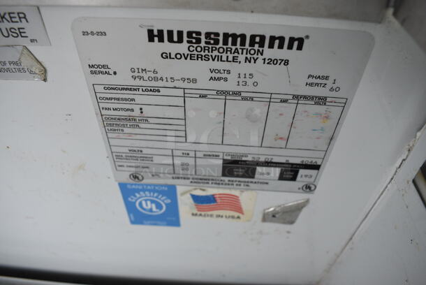 NICE! Hussmann Model GIM-6 Metal Commercial Floor Style Merchandiser. 115 Volts, 1 Phase. 72.5x40.5x49.5. Cannot Test Due To Plug Style - Image 7 of 8