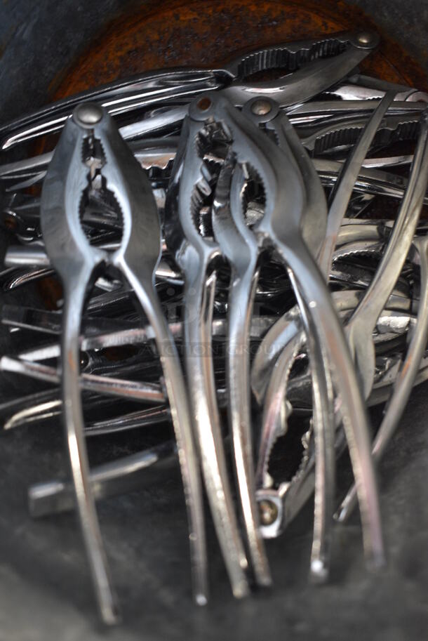 ALL ONE MONEY! Lot of Metal Claw Crackers in Metal Bucket! 6" - Image 3 of 4