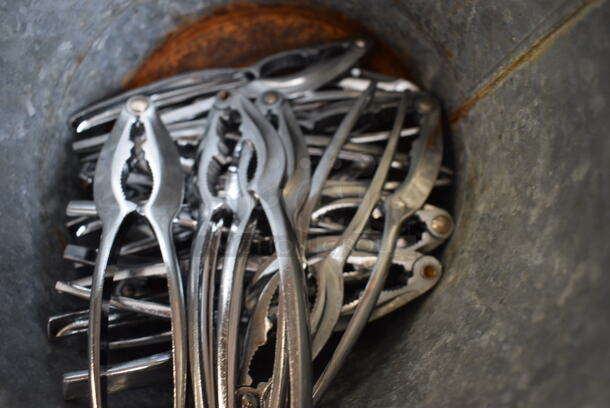 ALL ONE MONEY! Lot of Metal Claw Crackers in Metal Bucket! 6" - Image 4 of 4