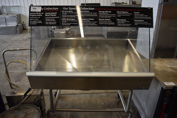 NICE! Metal Commercial Floor Style Insulated Cold Food Display Table Merchandiser Display Case on Commercial Casters. 48x37x59