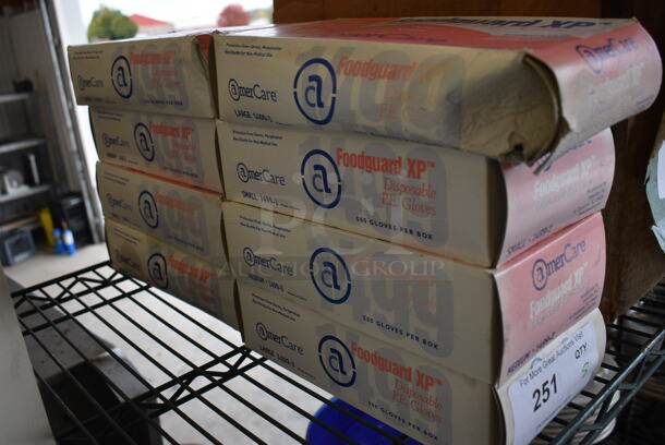 8 Boxes of AmerCare Gloves; 1 Small, 2 Medium, 3 Large 8 Times Your Bid!