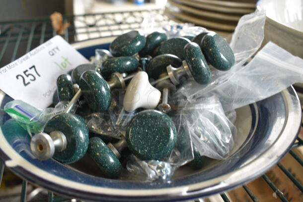 ALL ONE MONEY! Lot of Various Knobs in Dish! - Image 1 of 4