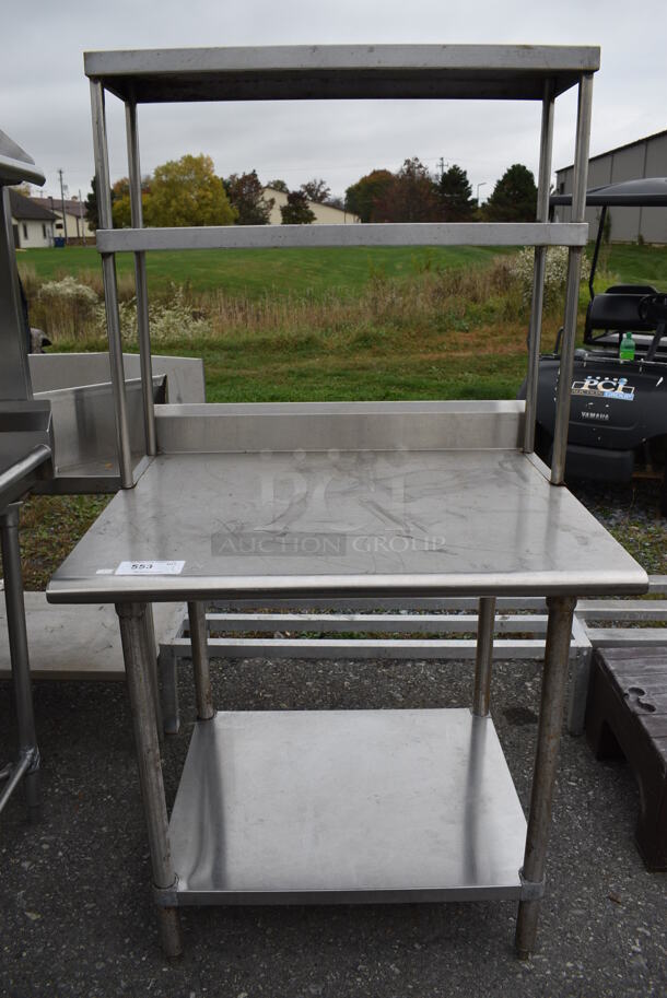 Stainless Steel Table w/ Undershelf and 2 Tier Overshelf. 36x30x68 - Image 1 of 5