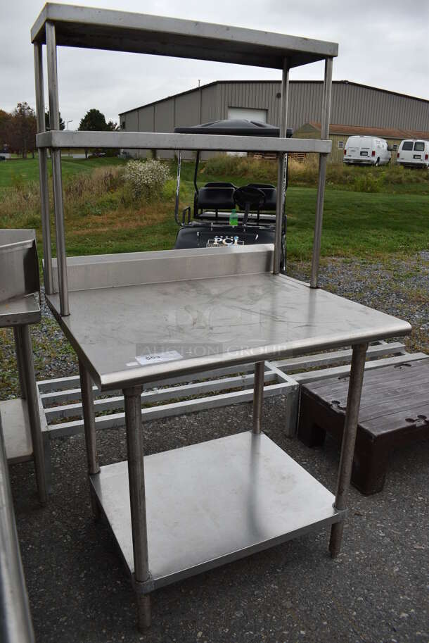 Stainless Steel Table w/ Undershelf and 2 Tier Overshelf. 36x30x68 - Image 2 of 5