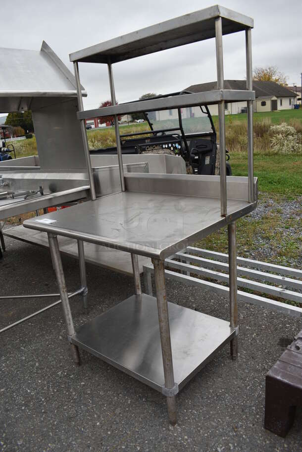 Stainless Steel Table w/ Undershelf and 2 Tier Overshelf. 36x30x68 - Image 3 of 5