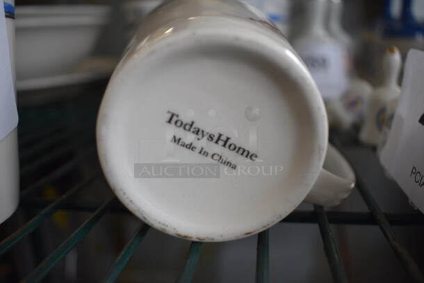 8 White Ceramic Mugs w/ Lighthouse Design. 4x3x4. 8 Times Your Bid!  - Image 3 of 3