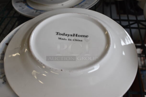 7 White Ceramic Plates w/ Lighthouse Design. 7x7x1. 7 Times Your Bid! - Image 3 of 4