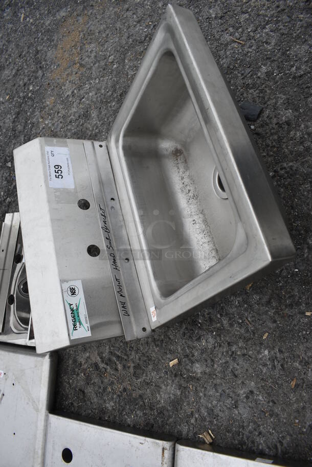 Stainless Steel Single Bay Wall Mount Sink w/ Wall Mount Bracket. 17x15.5x16 - Image 2 of 5