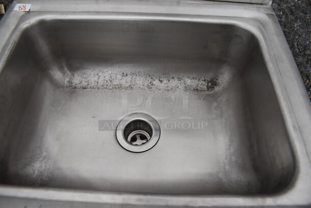 Stainless Steel Single Bay Wall Mount Sink w/ Wall Mount Bracket. 17x15.5x16 - Image 5 of 5