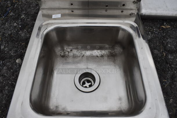 Stainless Steel Single Bay Wall Mount Sink w/ Wall Mount Bracket. 12x15.5x16 - Image 5 of 5