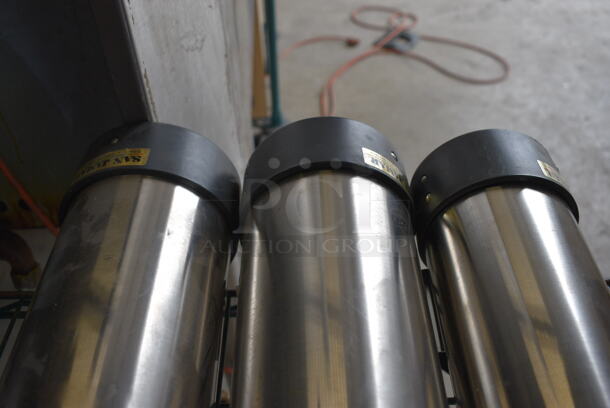 3 San Jamar Metal Dispenser Chutes. 4.5x4.5x24, 4x4x24. 3 Times Your Bid! - Image 3 of 5