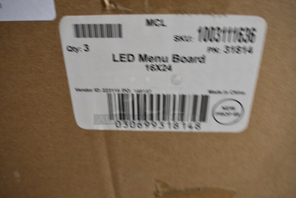 3 BRAND NEW IN BOX! Everbilt LED Light Up Menu / Message Boards. 16x24. 3 Times Your Bid! - Image 5 of 5