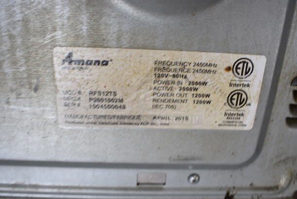 Amana Model RFS12TS Countertop Metal Commercial Microwave Oven. 120 Volts, 1 Phase. 21.5x18x14 - Image 5 of 7