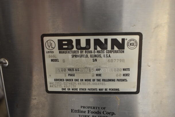 NICE! Bunn Model S Stainless Steel Commercial Countertop 3 Burner Coffee Machine w/ Poly Brew Basket. 120 Volts, 1 Phase. 8x18x21.5 - Image 6 of 7