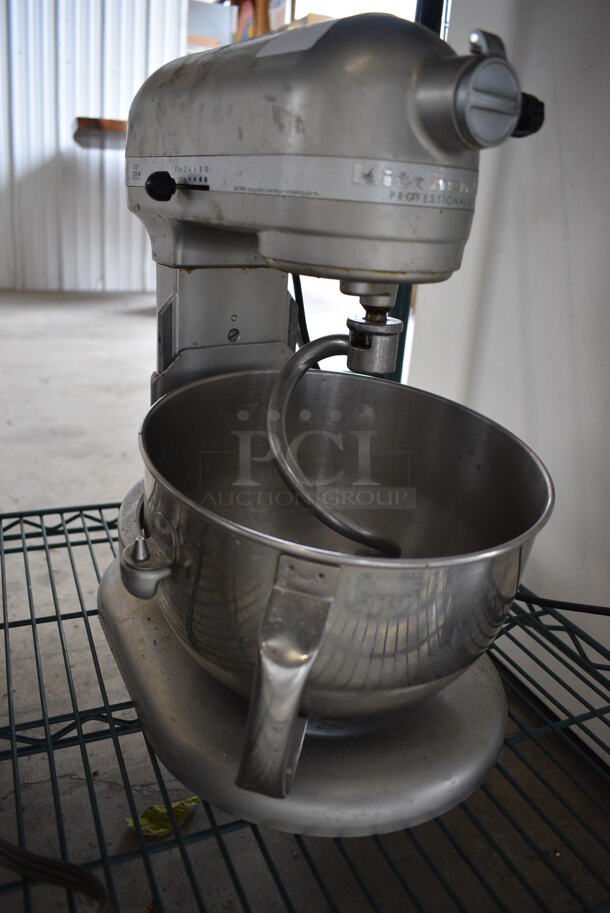 KitchenAid Model KP26M1XNP Metal Countertop 6 Quart Planetary Mixer w/ Mixing Bowl and Dough Hook. 10x14x16. Tested and Working! - Image 2 of 8