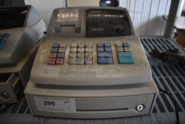 Sharp Model XE-A102 Countertop Cash Register w/ Keys! 13x14x9