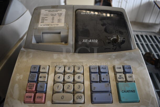 Sharp Model XE-A102 Countertop Cash Register w/ Keys! 13x14x9 - Image 4 of 8