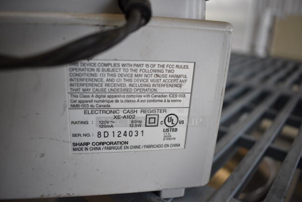 Sharp Model XE-A102 Countertop Cash Register w/ Keys! 13x14x9 - Image 8 of 8