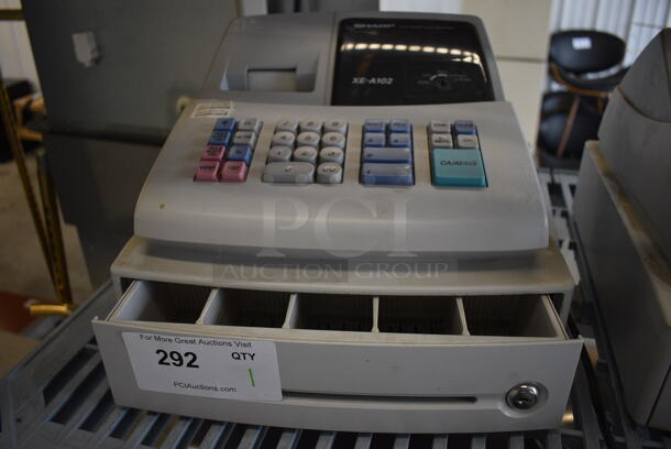 Sharp Model XE-A102 Countertop Cash Register. 13x14x9 - Image 1 of 7