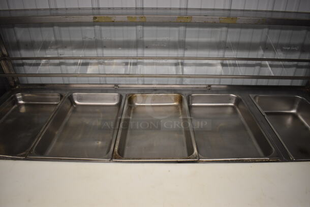 NICE! CustomCool Stainless Steel Commercial Prep Table w/ 3 Doors, 2 Drawers and Sneeze Guard on Commercial Casters. 96x34x52. Tested and Powers On But Does Not Get Cold - Image 3 of 10