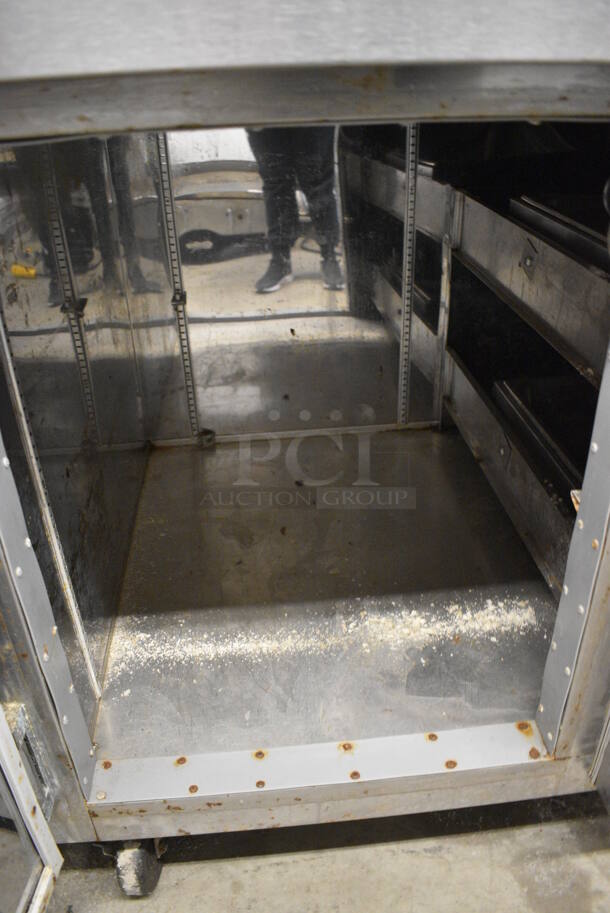 NICE! CustomCool Stainless Steel Commercial Prep Table w/ 3 Doors, 2 Drawers and Sneeze Guard on Commercial Casters. 96x34x52. Tested and Powers On But Does Not Get Cold - Image 4 of 10