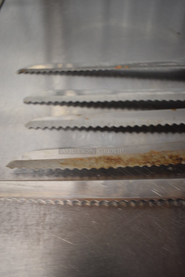 5 SHARPENED Metal Serrated Knives. Includes 14". 5 Times Your Bid! - Image 2 of 4