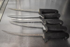 5 SHARPENED Metal Boning Knives. Includes 16". 5 Times Your Bid!