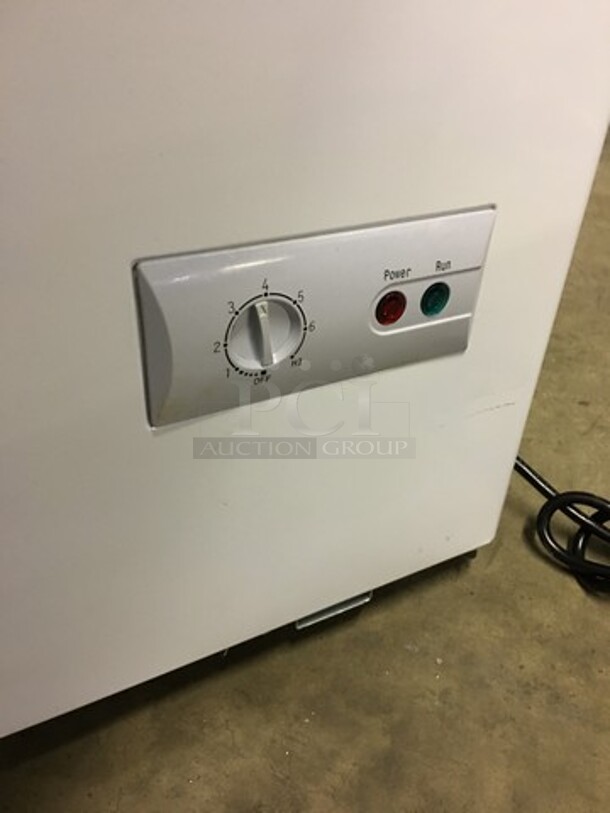 SWEET! LATE MODEL Omcan Commercial Chest Freezer Merchandiser! With 2 Sliding Top Doors! Model FRCN0200! 110V! Working When Removed!  - Image 7 of 8