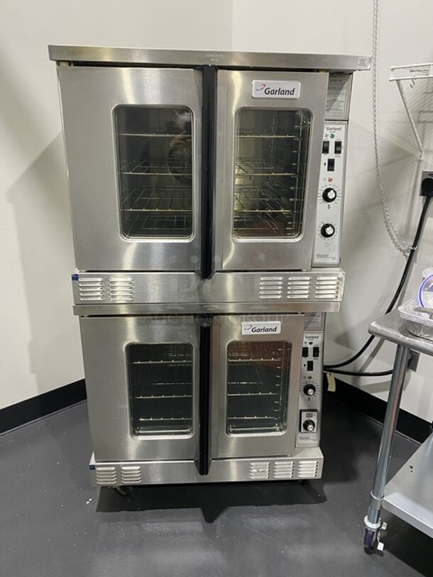 GREAT! LATE MODEL Garland Commercial Electric Powered Double Deck Convection Oven! With View Through Doors! All Stainless Steel! Model MCOES10S Serial 1505230001006! 208V 3Phase! On Casters! 2 X Your Bid! Makes One Unit! Working When Removed! Please Call Or Text 646-245-6779 For Video! - Image 1 of 11