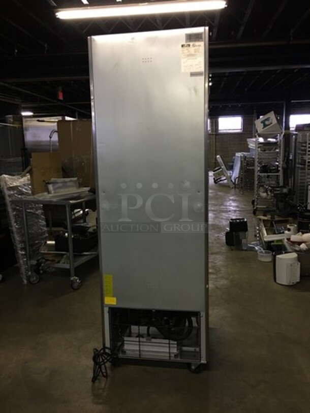 GREAT! LATE MODEL Arctic Air Commercial Single Door Reach In Refrigerator! With Poly Coated Racks! All Stainless Steel! Model AR23E Serial H8025350! 115V! On Commercial Casters! Working When Removed!  - Image 3 of 10