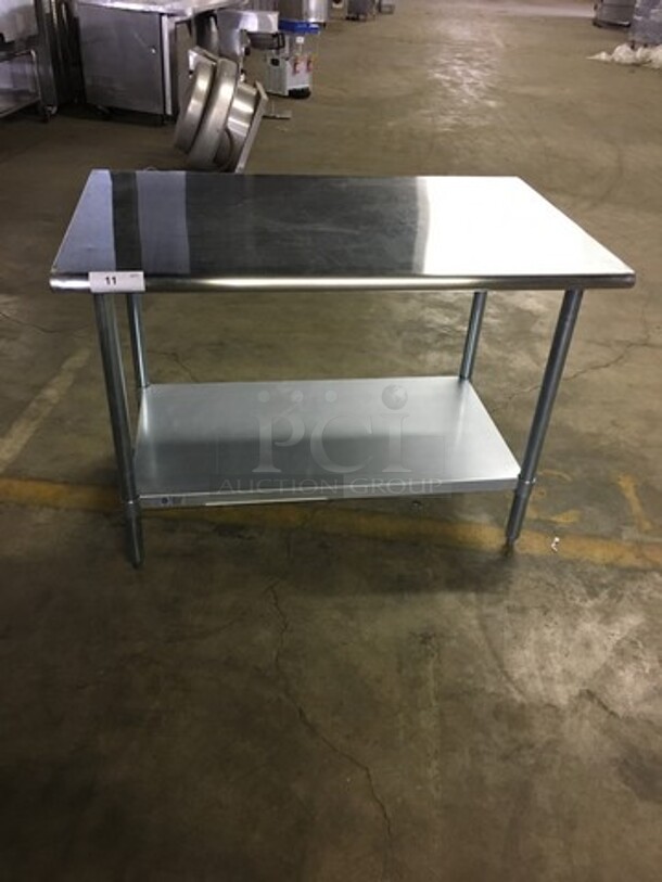 GORGEOUS! All Stainless Steel Work/Prep Table! With Underneath Storage Space! On Legs!