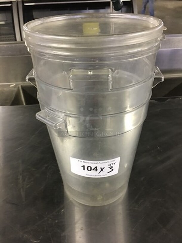 Cambro Round Poly Food Measuring Container! 3 X Your Bid!