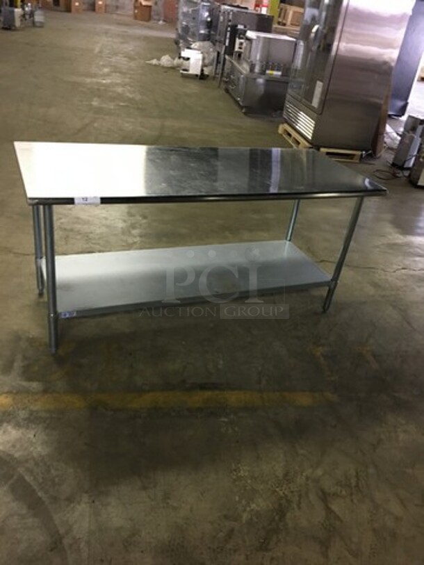 BEAUTIFUL! Royal Work/Prep Table! With Underneath Storage Space! All Stainless Steel! On Legs!