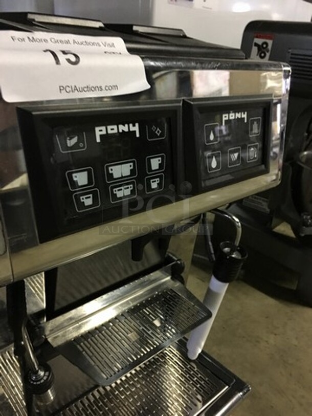 WOW! LATE MODEL! UNIC  Pony Edition Commercial Countertop Espresso Machine! With Steam Wand! All Stainless Steel! Working When Removed! 1 Phase!  - Image 6 of 9