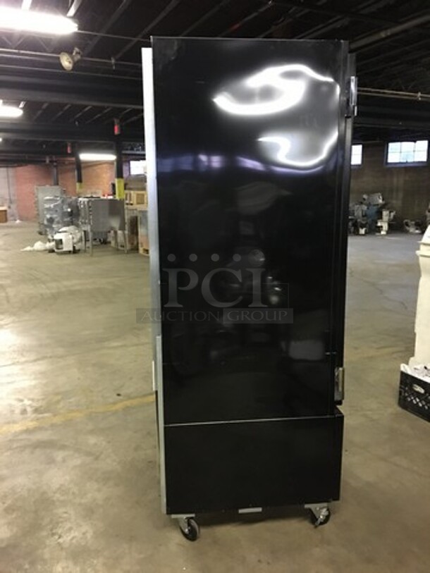 FABULOUS! LATE MODEL 2018! McCray Commercial Single Door Reach In Freezer Merchandiser! With Poly Coated Racks! Model GF19BMBLHFFLED Serial 184630210! 115/208/230V 1Phase! On Commercial Casters! Working When Removed! - Image 4 of 9