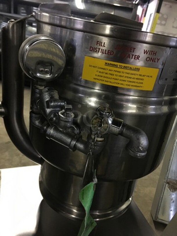 GREAT! LATE MODEL Groen Commercial Electric Powered Tilting Kettle! With Table Base! All Stainless Steel! Model TDB20 Serial 80402! 208V 3Phase! On Legs! Working When Removed! - Image 5 of 11