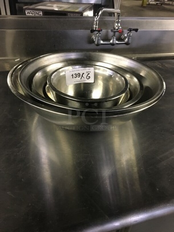 All Stainless Steel Assorted Mixing Bowls! 6 X Your Bid! - Image 2 of 3