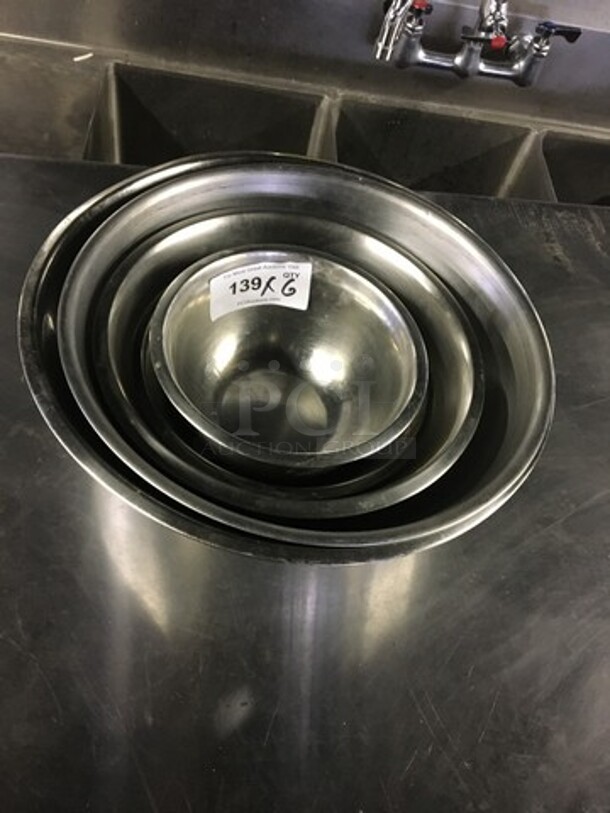 All Stainless Steel Assorted Mixing Bowls! 6 X Your Bid! - Image 3 of 3