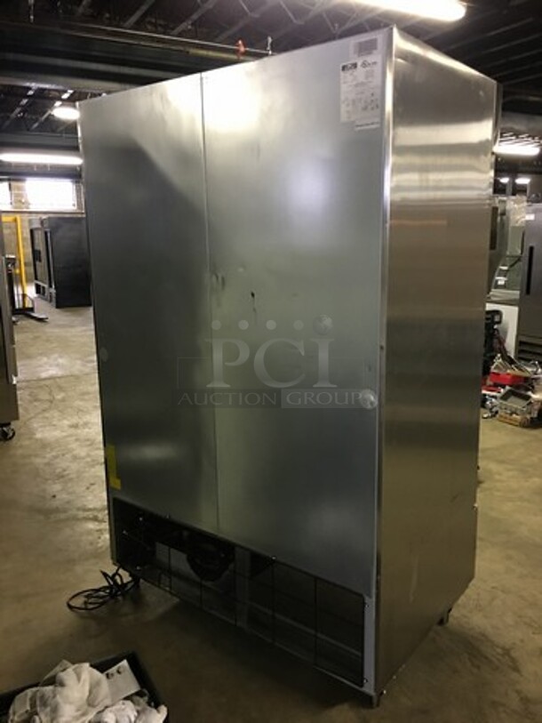 NICE! LATE MODEL Artic Air Commercial 2 Door Reach In Freezer! With Poly Coated Racks! All Stainless Steel! Model AF49 Serial 6180955! 115V! On Commercial Casters! Working When Removed! - Image 3 of 10