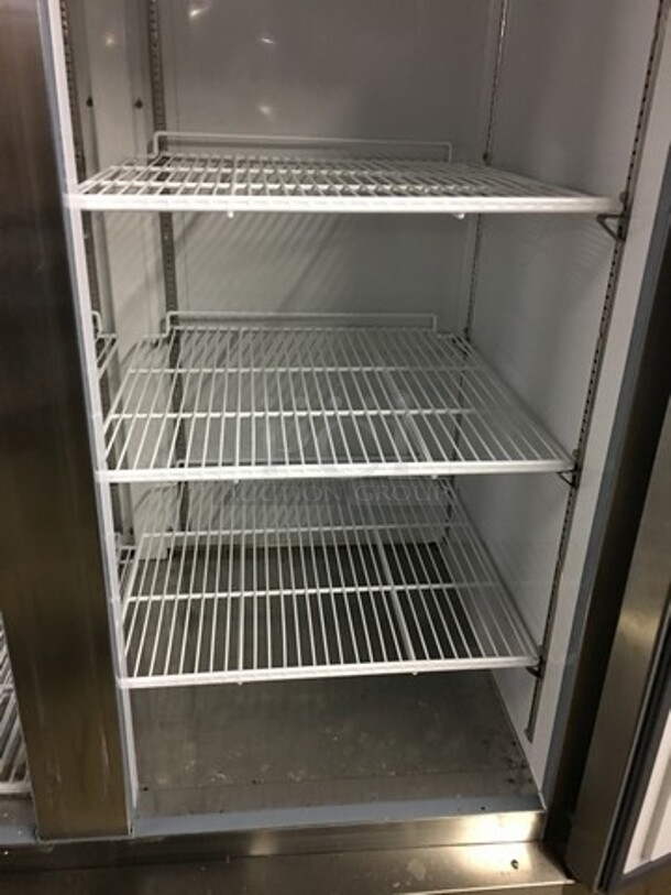 NICE! LATE MODEL Artic Air Commercial 2 Door Reach In Freezer! With Poly Coated Racks! All Stainless Steel! Model AF49 Serial 6180955! 115V! On Commercial Casters! Working When Removed! - Image 6 of 10