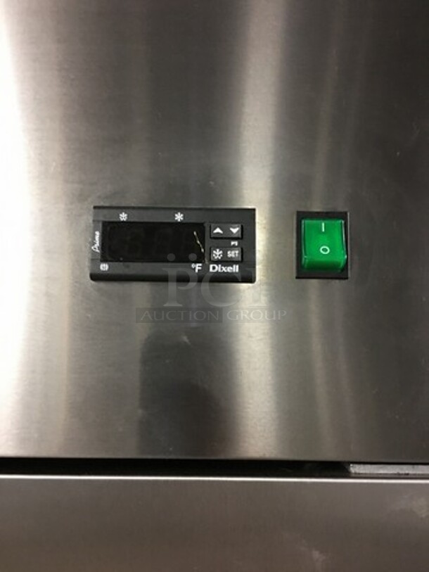FAB! LATE MODEL Artic Air Commercial 2 Door Reach In Refrigerator! With Poly Coated Racks! All Stainless Steel! Model AR49EZ Serial H8106763! 115V! On Casters! Working When Removed! - Image 9 of 10