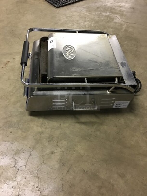 WOW! LATE MODEL Globe Commercial Countertop Panini Press Grill! All Stainless Steel! Model GSG14D! 120V! Working When Removed! - Image 2 of 9