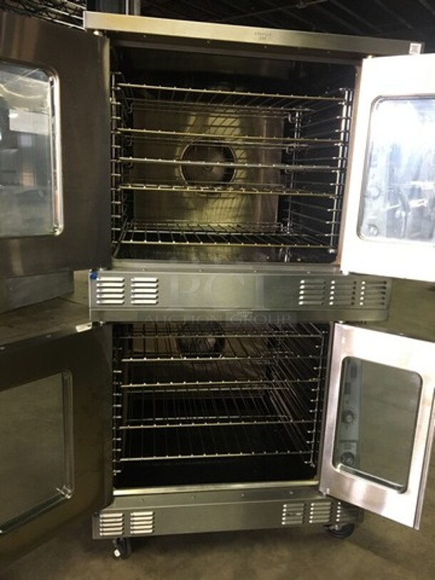 GREAT! LATE MODEL Garland Commercial Electric Powered Double Deck Convection Oven! With View Through Doors! All Stainless Steel! Model MCOES10S Serial 1505230001006! 208V 3Phase! On Casters! 2 X Your Bid! Makes One Unit! Working When Removed! Please Call Or Text 646-245-6779 For Video! - Image 7 of 11