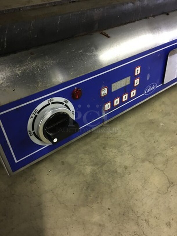 WOW! LATE MODEL Globe Commercial Countertop Panini Press Grill! All Stainless Steel! Model GSG14D! 120V! Working When Removed! - Image 7 of 9