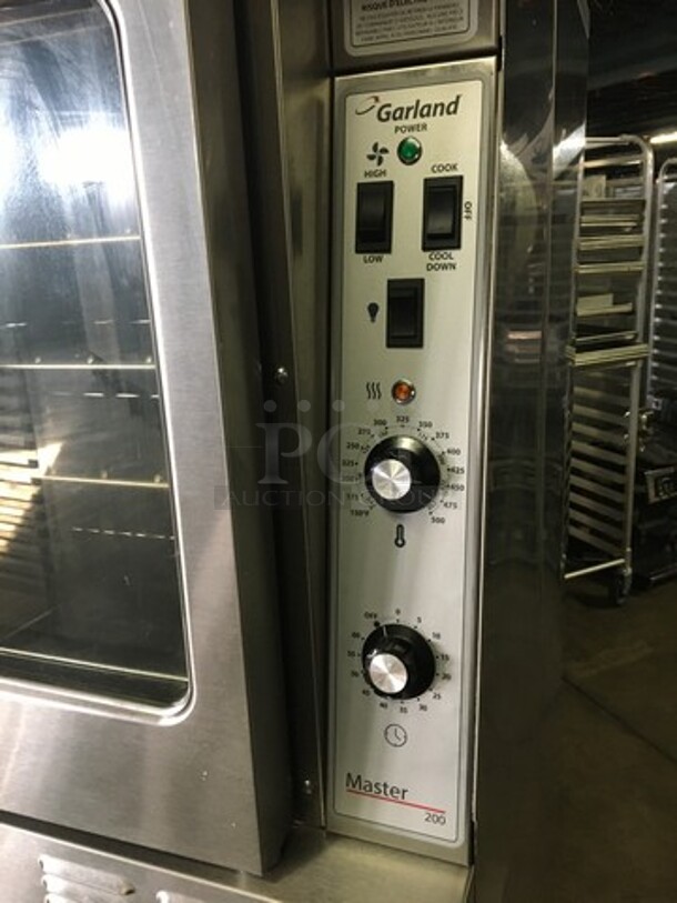 GREAT! LATE MODEL Garland Commercial Electric Powered Double Deck Convection Oven! With View Through Doors! All Stainless Steel! Model MCOES10S Serial 1505230001006! 208V 3Phase! On Casters! 2 X Your Bid! Makes One Unit! Working When Removed! Please Call Or Text 646-245-6779 For Video! - Image 9 of 11