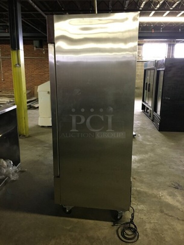 GREAT! LATE MODEL Artic Air Commercial 2 Door Reach In Refrigerator! With Poly Coated Racks! All Stainless Steel! Model AR49E Serial H7137792! 115V! Working When Removed! - Image 4 of 10
