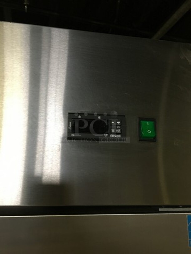 GREAT! LATE MODEL Artic Air Commercial 2 Door Reach In Refrigerator! With Poly Coated Racks! All Stainless Steel! Model AR49E Serial H7137792! 115V! Working When Removed! - Image 9 of 10