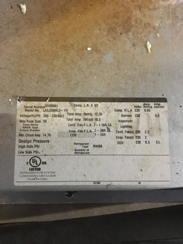AMAZING! LATE MODEL 2018 Norlake 10 X 10 Walk In Freezer! With Floor! With Compressor! Model KVDP36X78 Serial 18110057! Working When Removed! Please Call Or Text 646-245-6779 For Video! - Image 10 of 12